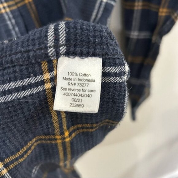Croft & Barrow Men’s Casual Button Down Shirt Navy Blue Flannel Plaid Size XL - Picture 3 of 5
